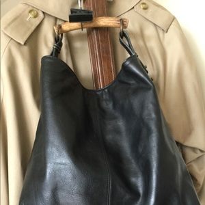 VIA REPUBBLICA Black Wood handle Tote